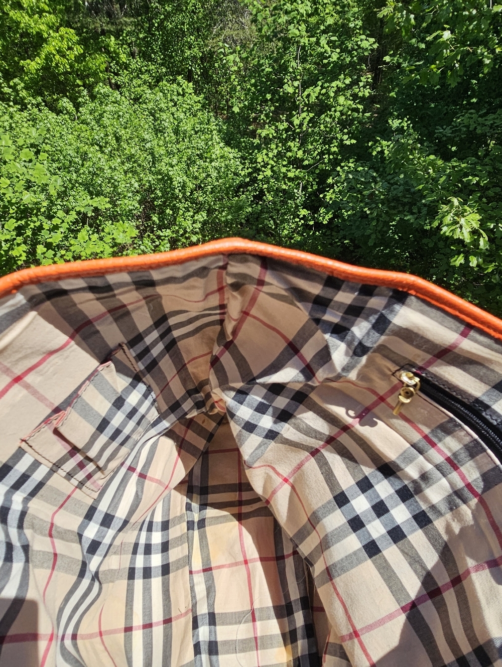 Burberry London Orange Leather Tote Bag - Picture 12 of 13